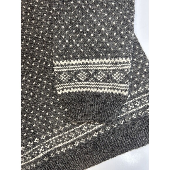 VTG Husfliden Skien Sweater Mens XL 100% Wool Hand Knit Norway Crew Neck Gray - Picture 4 of 9